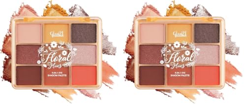 Image of Glam21 Floral Hues 9 In 1 Eyeshadow Palette | Highly Pigmented | Easy To Carry | Multicolor | Matte and Shimmers | Super-Blendable | Smudge-Proof (7.2 gm) | 06- Sunflower (Pack of 2)