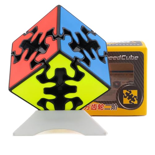 Image of QiYi Gear 2x2 Tiled Speed Cube | Innovative Cogwheel Mechanism & Smooth Turning | Durable Stickerless Tiled Design, 57mm Compact 2x2x2 Gear Puzzle