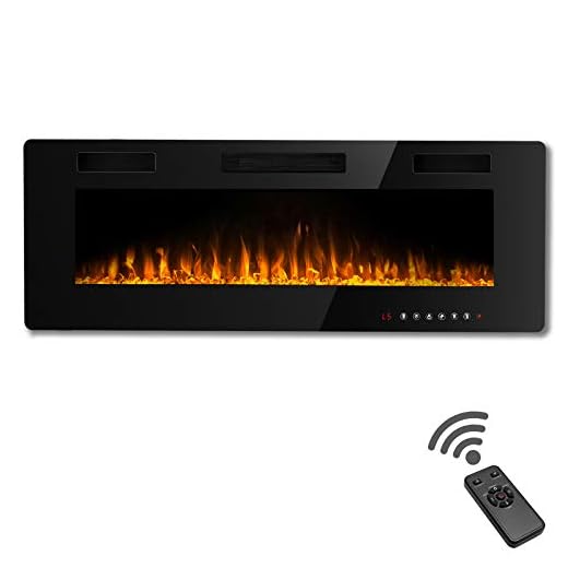 Waleaf 42 inch Electric Fireplace Recessed Electric Fireplace Wall Mounted Fireplace Heater with Multicolor Flame Flush Mount Linear Fireplace Wall Insert Fireplace with Remote Control Touch Screen