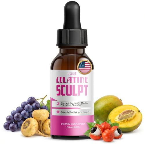 Gelatine Sculpt Daily Liquid Botanical Supplement with Chromium & Plant Extracts Clean Stimulant-Free Formula Non-GMO Made in USA GMP-Certified - 2 fl oz (60 mL) 1 Month Supply