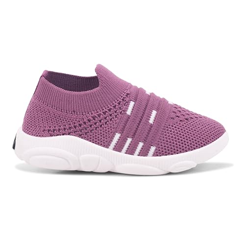 Image of HOOH Baby Unisex Walking Shoes with Musical Sound and Spinner, Knitted Upper, Slip Resistant, Mid Top Sneaker, Water Resistant, 0-24 Months