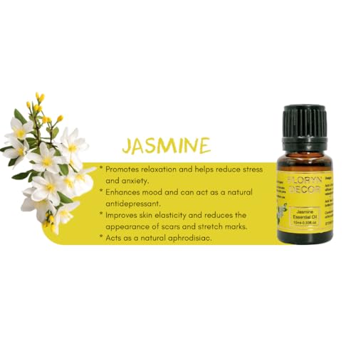 Image of Floryn Decor Pure Essential Oil | Aroma Oils for Home Fragrance | Essential Oil Diffuser for Home (Lavender, Rose, Jasmine, LemonGrass, Sandalwood, 10 ml (Pack of 5))