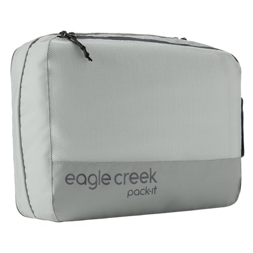 Eagle Creek Pack-It Reveal Clean/Dirty Cube M - Water-Resistant Dual Compartment Packing Cube With Internal Divider for Clean & Dirty Clothes - Travel Essentials - Storm Grey4