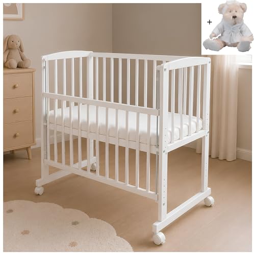Baby Delux Baby Beistellbett weiß 90x40 cm Babybett Stubenwagen...
