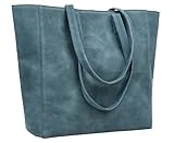 MADE IN INDIA ANTONIO VALERIA Alexis Blue Hunter Leather Tote/Top Handle Shoulder Bag for Women