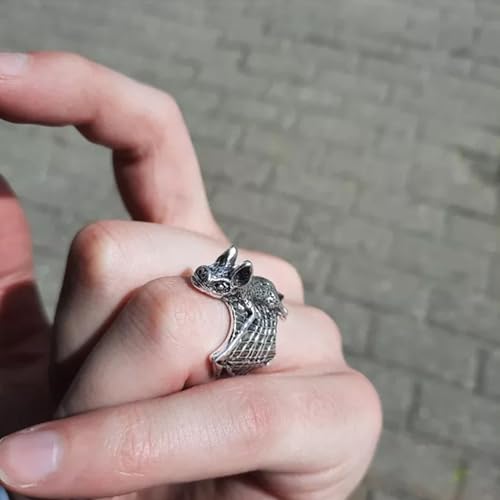 3 Pcs Vintage Halloween Bat Rings Set for Women Men Gothic Bat Ring Open Adjustable Black Punk Bat Wing Ring Gold Knuckle Finger Ring Halloween Jewelry for Women Men3