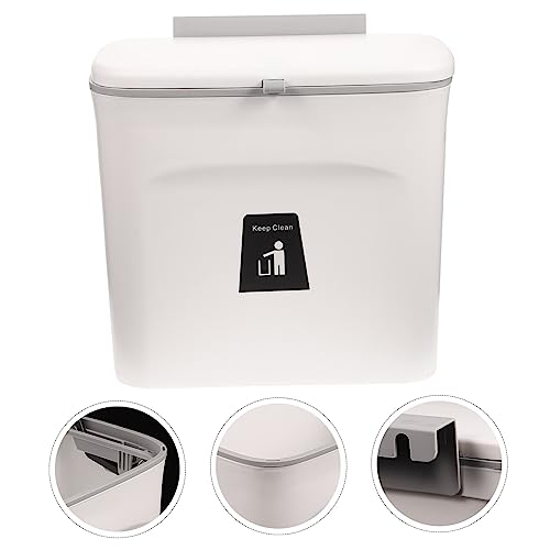 Caneca de basura rectangular blanca para colgar miniatura 5