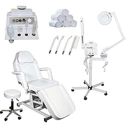 LCL Beauty 3 in 1 High Frequency, Facial Steamer & Magnifying Lamp Multifunction Machine (Electric Height Facial Bed)