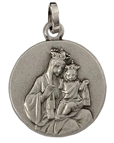 I G J MEDALLA DE PLATA DE LEY 925 DE LA VIRGEN DEL ESCAPULARIO (VIRGEN DEL MONTE CARMELO) - LAS MEDALLAS DE LOS SANTOS PATRONOS