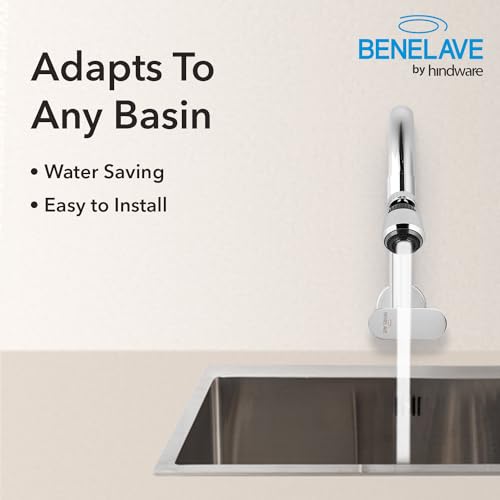 Image of Benelave by Hindware F680024Cp Abs Faucet Connector with Dual Flow | 360-Degree Rotation | Dual Flow- Shower & Aerator Mode | Sink Spray Water Saving | Made of Abs,Standard