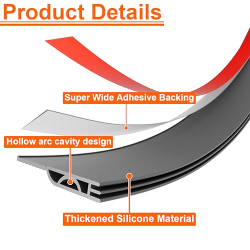 Image of Door Draft Stopper, Door Sweep for Bottom of Door, Weather Stripping Door Seal Gap Filler Bottom Blocker Soundproofing Cold Air Insulation Save Energy Install Quickly Easily (Gray, 78'')