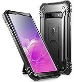 Galaxy S10 Rugged Case with Kickstand, Poetic Heavy Duty Military Grade Full Body Cover, Without Built-in-Screen Protector, Revolution Series, for Samsung Galaxy S10 6.1 Inch (2019), Black
