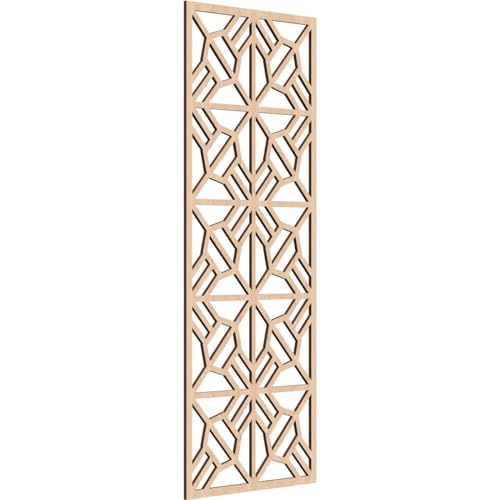 Image of 25 3 /8 inchW x 64 3 /8 inchH x 3 /8 inchT Auburn Decorative Fretwork Wood Wall Panels, Red Oak