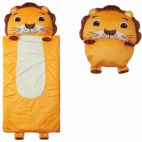 Nap Buddy Sleeping Bag for Kids, Convertible Sleeping Bag for Boys and Girls, Oeko TEX Certified, Travel Sleeper for Children, Lion