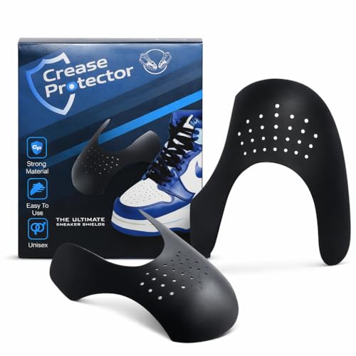 Image of Shoe for Sneakers & Shoes | Anti Crease Toe Box Guards | Prevents Wrinkles & Cracks | Comfortable Breathable Shoe Shields | Black & White | Large & Small Sizes