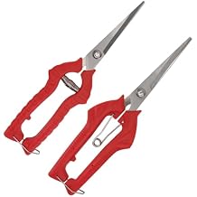 2pcs Pruning Shear Ergonomic Fruit Scissors for Easy Trimming and Branch Cutting Garden Tool for Bonsai and Fruit Trees Red Color