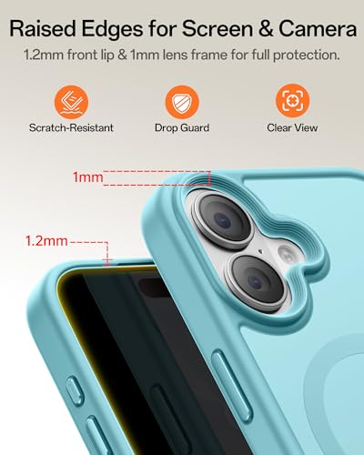 Image of UNBREAKcable Magnetic for iPhone 16 Case 6.1-Inch, Compatible with MagSafe, Full Camera Protection, Built-in Magnetic Ring, Drop Protection Shockproof Slim Phone Cover-Mint Green