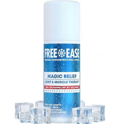 Free-Ease Magic Relief Roller – Nerve Joint and Muscle Pain Relief Roll On – Fast Cooling Therapy for Back, Neck, Shoulder, Knee Pain - Supports Joint Flexibility and Overall Mobility - Made in USA