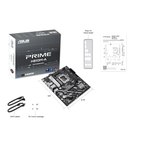 Image of ASUS Prime H810M-A-CSM Intel H810 LGA 1851 mATX Motherboard, 6+1+1+1 Discrete MOS, DDR5, PCIe 4.0, 2xM.2 Slots, Intel 1Gb Ethernet, DisplayPort, HDMI, USB 10Gbps, Front USB 5Gbps Type-C