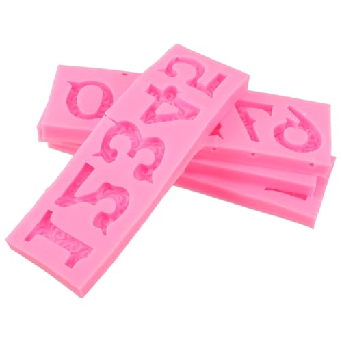 VANZACK 2 Piezas Molde de Silicona para Números Reutilizables para Fondant Chocolate y Manualidades Material Seguro Alimenticio para Decoración de Pasteles y Repostería DIY