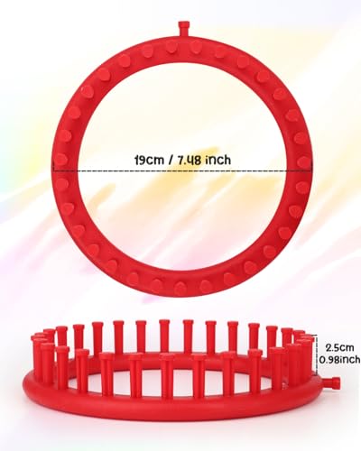 Image of Aeelike 2 PCS Round Knitting Loom for Hat Socks DIY Crafts, 7.5inch