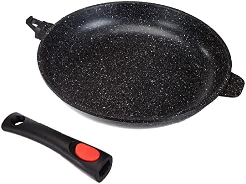 Kamberg - 0008020 - 20 cm Frying pan - Removable Handle - cast Aluminium - Stone Type Coating - Suitable for All Heat Sources Including Induction - PFOA