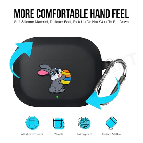 Image of Soft Silicone Case Cover Compatible for nord 3r (Black Rabbit)
