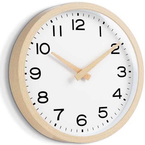 Akcisot Wall Clock,Boho Kitchen 10 Inch Wall Clocks Battery Operated Non Ticking,Silent Modern Clock Decorative thumb #1
