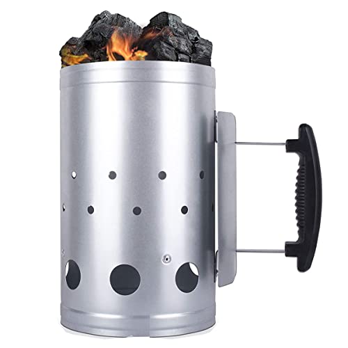 Almineez Charcoal Chimney Starter BBQ Grill Lighter Barbecue Fire Starter Grilling for BBQ Charcoal...