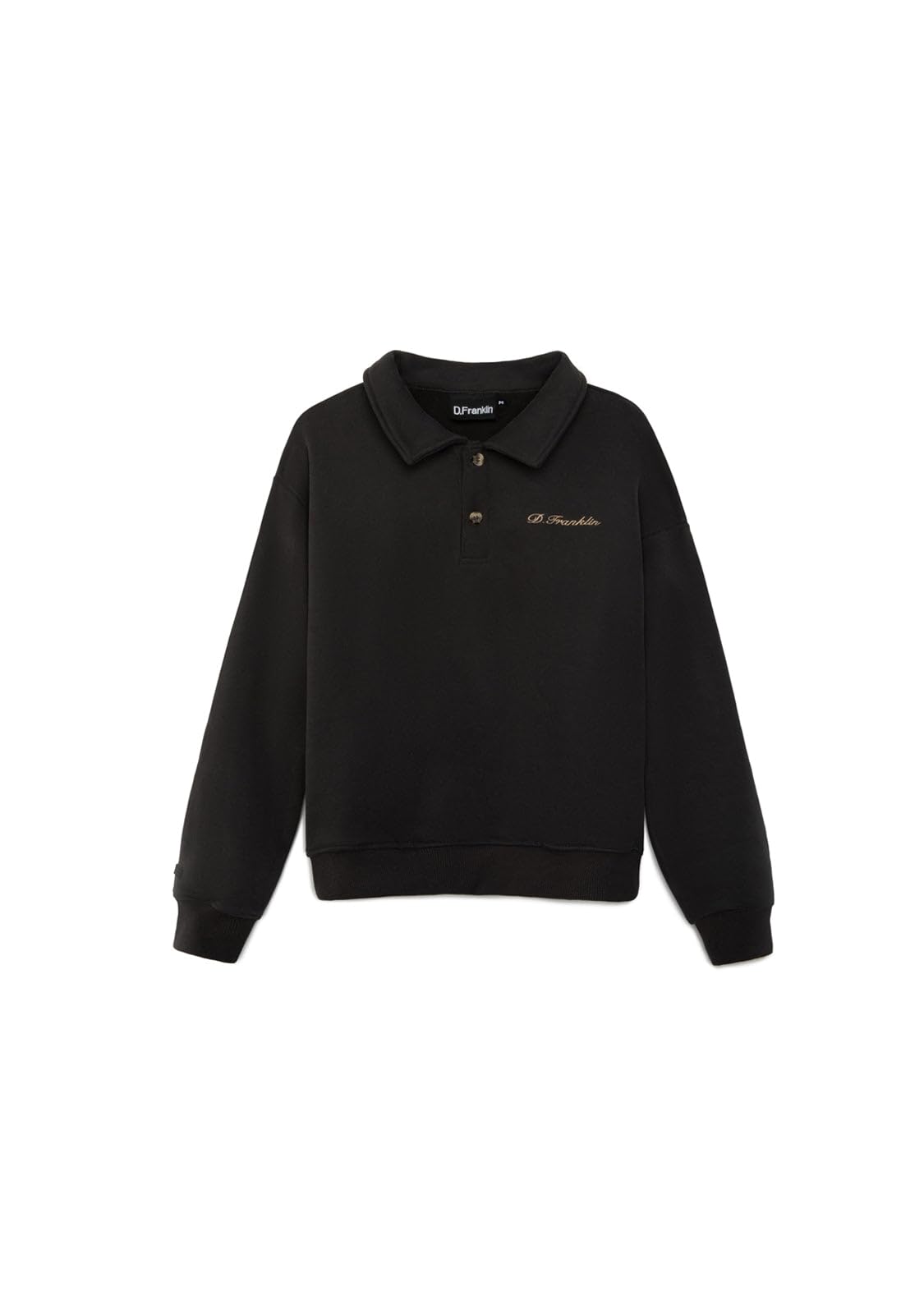 D.Franklin Sudadera Mujer Cropped Estilo Polo Rugby Antracita