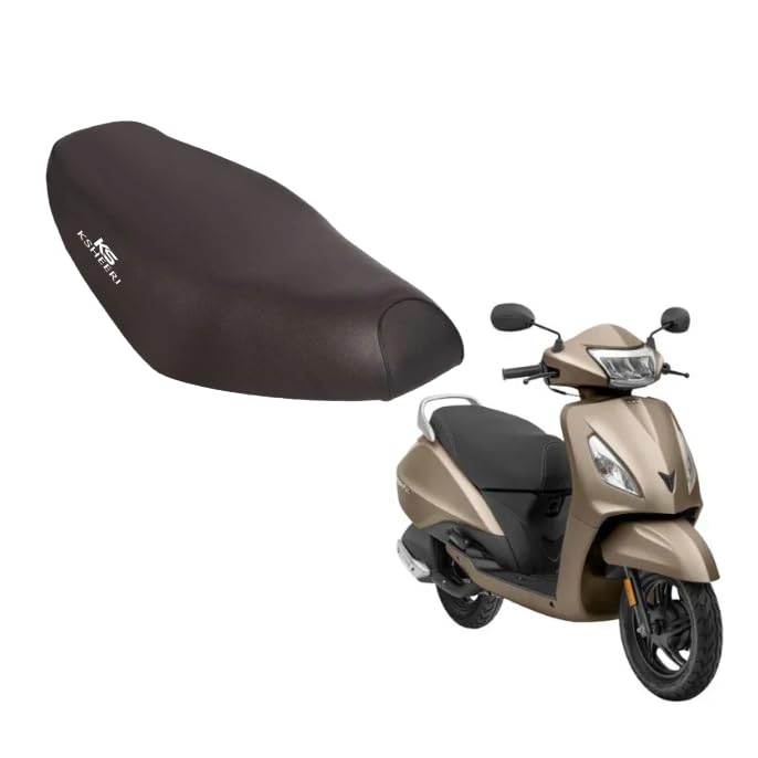 KSHEERI Jupiter Scooty Seat Cover Protect from Rust and Dust, PU Leather Waterproof Durable Seat Cover (Black)