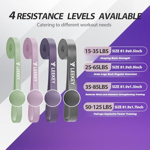 Image of LEEKEY Resistance Bands, Exercise Bands with Handles,Pull Up Assist Bands - Band Set with Door Anchor - Bands for Working Out,Band for Men and Women Fitness Training, Physical Therapy,Home Workouts