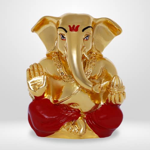 Image of Neodrift Ganesh Idol for Car Dashboard (Real 24kt & 999 Silver Plated, Dual-Tone Gold & Silver) (Model ND09) - Enhance Your Drive