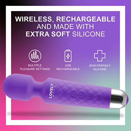 Vibrator voor vrouwen - krachtige elektrische persoonlijke toverstaf stimulator, dildo, G-spot - waterdicht, stil, draadloos - 20 trillingsmodi en 8 snelheden - volwassen vrouwelijke seksspeeltmassage - mooie toverstaf (paars) - Afbeelding 4