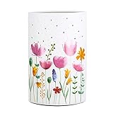 porzellan lampenfuß Auf einem Sideboard oder einem Tisch setzt die weiße Tischlampe mit dem sommerlichen Wildblumen Dekor frische, einzigartige Akzente. Holen Sie sich den Sommer in's Haus.