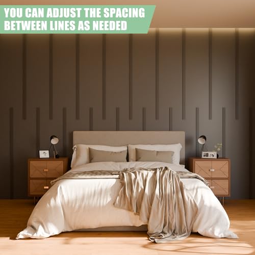 Pangda Peel and Stick Wall Molding Kit Flat Wall Molding Kit for Living Area Decor Premade Wainscoting Panels Accent Panel for Home, Office, Hallway, Dining Room(Simple Style)