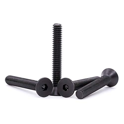 Vis à tête plate M6 x 50 mm en acier noir pour vos assemblages