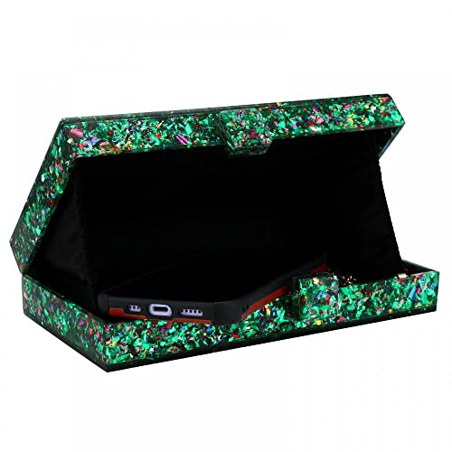 Image of Gets Acrylic Purses and Handbags for Women Multicolor Perspex Geometric Patterns Box Clutch Banquet Evening Crossbody Handbag