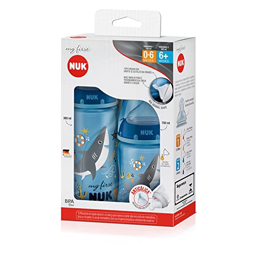 NUK Kit Mamadeira My 1St S1 150 Ml S2 300 Ml Boy - Azul