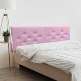 DHOME Cabecero de Polipiel o Tela ACUALINE con 3 Hileras Intercaladas de Botones Cabezal Tapizado Cama Lujo (Polipiel Rosa, 220cm Dual)