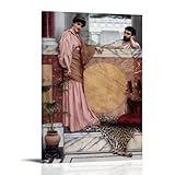 XuXueCC John William Godward - Póster de pared con texto en inglés 'Waiting for An Answer Room' (Esperando una respuesta)