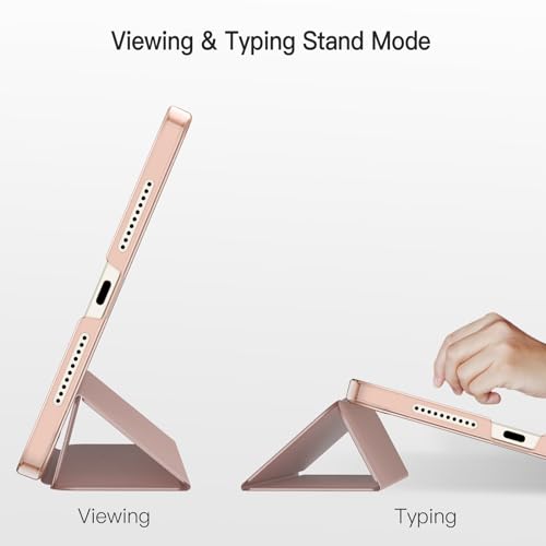 Image of JETech Cover Case for iPad mini (A17 Pro, 2024 Model, 7th Generation) / mini 6 (2021 Model, 6th Generation), Slim Stand Hard Back Shell Smart Cover with Auto Wake /Sleep (Rose Gold)