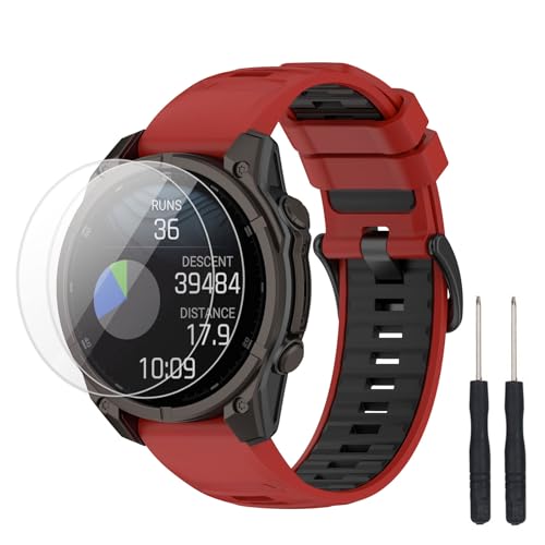 TopPerfekt �o���h Garmin Descent G2�Ή� �\�t�g�V���R�������p�r���v�o���h�X�g���b�v���X�g�o���h �X�N���[���v���e�N�^�[2���p�b�N ���f�B�[�X �����Y Descent G2�X�}�[�g�E�H�b�`�p (���b�h - �u���b�N)