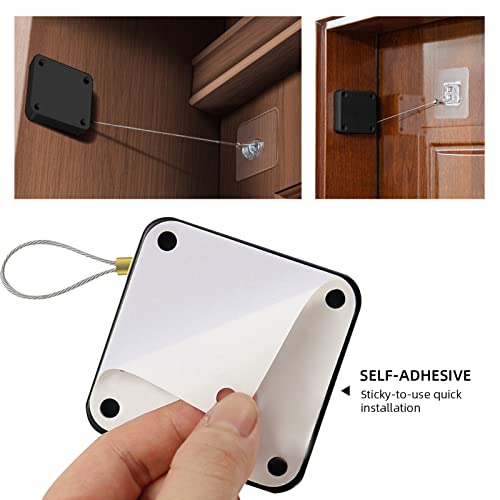 Hifrom Automatic Door Closer Sensor Door Closer with Drawstring, No Drilling, Interior Doors, Ideal for Home Offices (Pack of 3) - Image 2