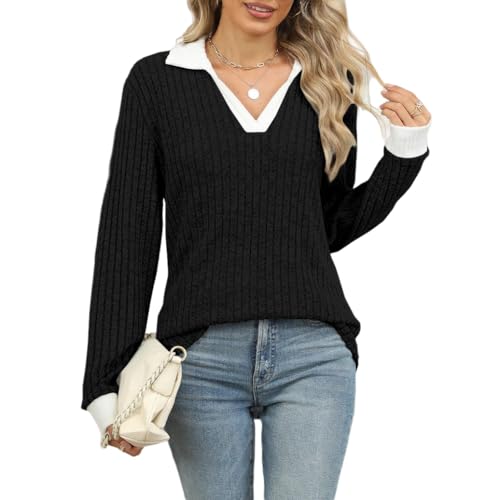 Image of Womens Long Sleeve Shirts Fashion Fall Tops Blouses Sweater Dressy Business Casual Outfits