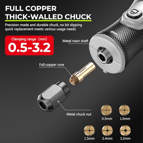 Image of Serplex Rotary Tool Kit with 163pcs Accessories, 1200mAh USB Rechargeable Mini Cordless Drill Machine, 8-Speed (3000-20000RPM), 4.2V Power Rotary Tool for Sanding, Polishing, Drilling, Carving