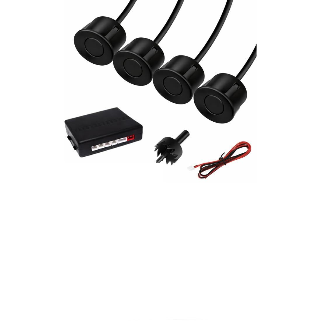 Car Parking Sensor Kit with LED Display – Reverse Parking Assistance System with 4 Ultrasonic Sensors, Buzzer Alert & Distance Indicator Black For Maruti Suzuki Baleno-picture-15
