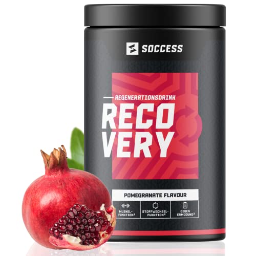 RECOVERY Regenerationsgetränk | Post Workout Drink Optimal für Sportler und Fitness | Sport Drink mit BCAA + Glutamin + Aminosäuren + Elektrolyten + Mineralien | 20 Portionen | Granatapfel