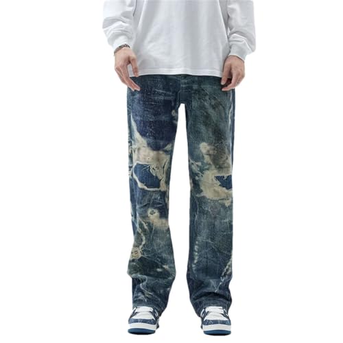 Men's Street Retro Jeans Loose Personality Design Sense Mop Pants