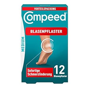 Compeed Blasenpflaster Medium Vorteilspack – Hydrokolloid-Pflaster gegen Blasen an den Fersen, 1x 12 Stück